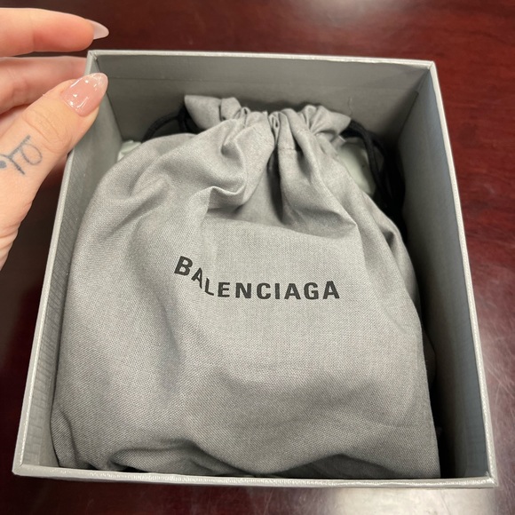 Balenciaga hourglass mini handbag with chain crocodile embossed in black - Picture 9 of 10